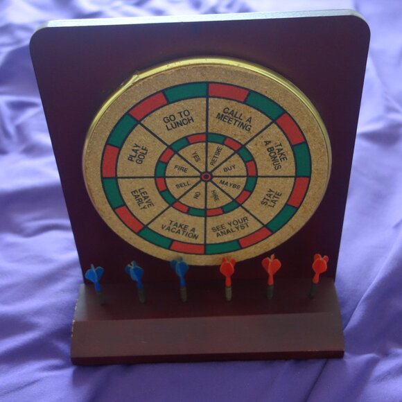 Desktop Mini Two Sided Dart Board includes Standard Dart Board  & Boss Board - Picture 1 of 16